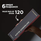 Folkulture Incense Sticks with Holder | Set of 6 (120) Winter Insence-Sticks with 45 Min Burn Time | Cedarwood, Amber Incenses | Organic, Non Toxic Fall Scents | Inscent-Stick or Winter Essentials