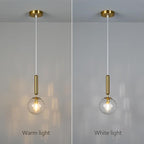 Modern Gold Pendant Light Hanging Fixture Light for Kitchen Island Mid Century with Globe Pendant Light Clear Glass Pendant Lighting for Living Room Bedroom Entryway (3 Pack)