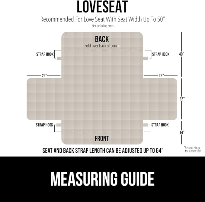 GORILLA GRIP Patented Waterproof Slip-Resistant 50” Loveseat Protector Cover, for Leather or Fabric Couch Cushion, Large Microsuede Furniture Covers Dogs Pets Machine Washable Slipcover, Taupe
