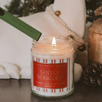 Sweet Water Decor Santa's Workshop Candle - Bayberry, Fir, Nutmeg, and Clove Winter Holiday Scented Soy Candles for Home - 9oz Clear Jar, 40 Hour Burn Time, Made in The USA