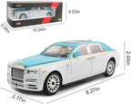 1/24 Diecast Car Model Rolls-Royce Phantom Toy Car, Alloy Collectible Phantom Replica Pull Back Model Car Vehicles with Sound and Light for Kids Boys Girls Birthday Gift