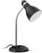 LEPOWER Metal Desk Lamp, Adjustable Goose Neck Table Lamp, Eye-Caring Study Desk Lamps for Bedroom, Study Room and Office (Black)