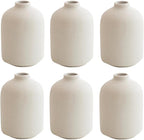 Modern White Small Ceramic Vase Set of 6 for Living Room Bedroom 4.13'' Minimalist Fresh Flower Vases for Home Decor Office Fireplace Centerpieces Nordic Style Gift for Fake Plant 6 Pack