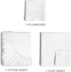 Twin Size 3 Piece Sheet Set - Comfy Breathable & Cooling Bed Sheets Set - Hotel Luxury Bedding for Women, Men, Kids, Teens, Boys & Girls - Deep Pockets, Ultra-Soft and Wrinkle Free - Oeko-Tex - White