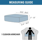 H.VERSAILTEX Velvet Stretch Couch Cushion Cover Plush Cushion Slipcover for Chair Cushion Furniture Protector Seat Cushion Sofa Cover (1 Piece Armchair Cushion Covers, Caramel)