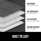 GORILLA GRIP Patented Waterproof Slip-Resistant 50” Loveseat Protector Cover, for Leather or Fabric Couch Cushion, Large Microsuede Furniture Covers Dogs Pets Machine Washable Slipcover, Charcoal