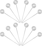 Ring Loop Round Shape Craft Wire Clip Table Card Holders Note Photo Picture Memo Holder for Party Birthday Office DIY Cake Topper Accessories Decoration,30 Pack Silver (Round Shape)