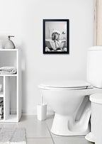 Black and White Lion Canvas Wall Art Bathroom Pictures Paintings for Wall Decor Funny Bathroom Wall Art Framed Animal Print Artwork