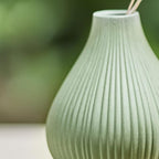 Chive ‘Frost’ Ceramic Flower Vase — Set of 6 Beautiful Small Bud Vases for Flowers & House Plants — Perfect Shelf Centerpieces and Living Room Decor — Olive Green