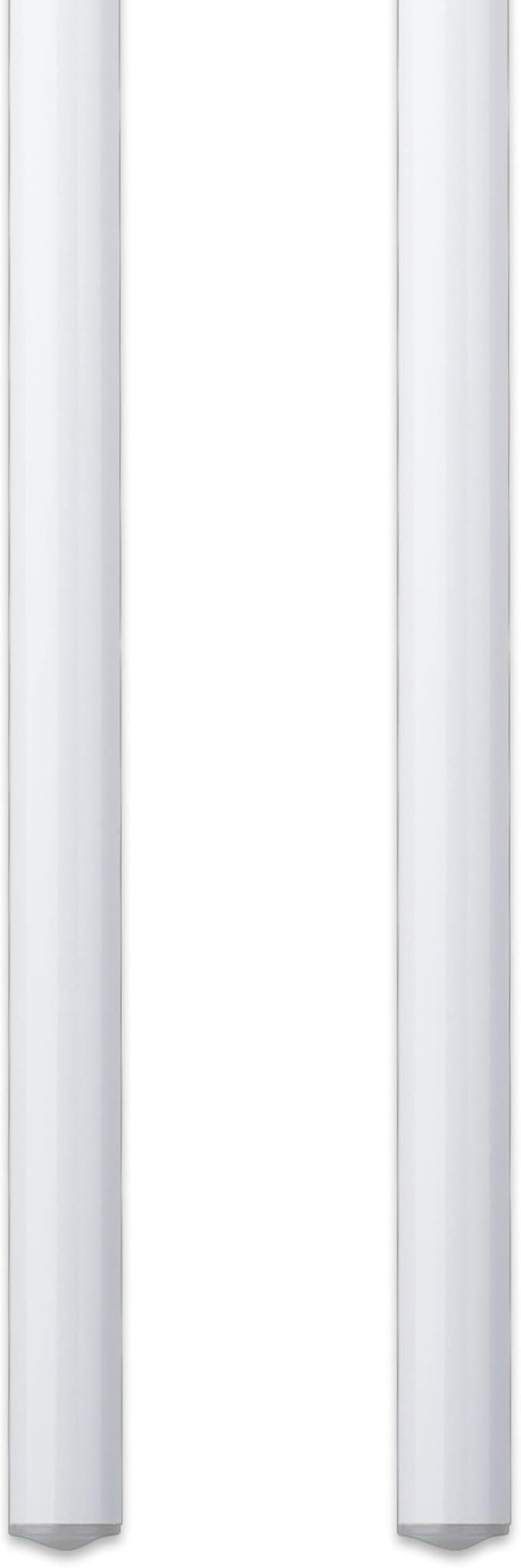 Curtain Wand - Aluminum Curtain and Drapery Pull Rod with Stainless Steel Hardware for Curtains, Draperies, and Room Divider Curtains - 36 Inches, White - Pack of 2