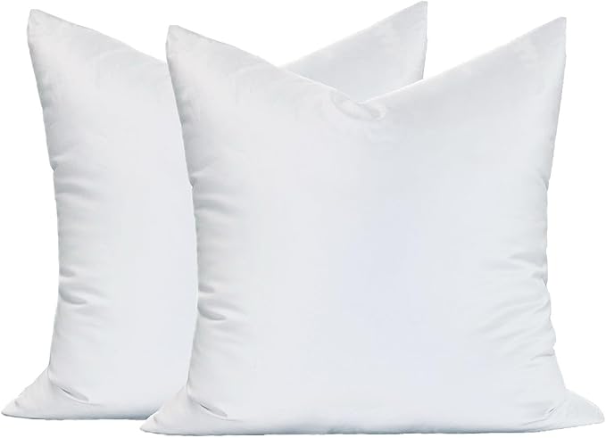 MoonRest® Synthetic Down Alternative 25x25 Square Pillow Insert Form, for Decorative Throw Pillow, Sofa, Cushions, Body and Bed - Pack of 2- Size 25” X 25”