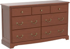 T4TREAM 7 Drawers Dresser Chests for Bedroom, Wood Vintage Chests of Drawers, Rustic Dressers Chset Organizer for Bedroom, Living Room, Hallway, Cherry