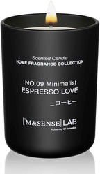 M&SENSE Natural Soy Candle| Espresso Love | 8.82 oz, 50H Burn | Minimalist Scented Candle for Relaxation, Gifting, Home Décor | for Bedroom, Office, Party Medium