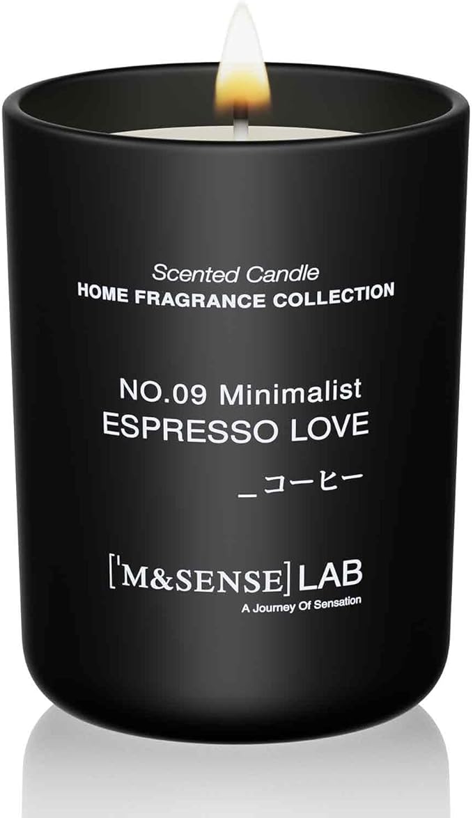 M&SENSE Natural Soy Candle| Espresso Love | 8.82 oz, 50H Burn | Minimalist Scented Candle for Relaxation, Gifting, Home Décor | for Bedroom, Office, Party Medium