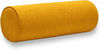 Cylinder Round Memory Foam Support Pillows 17.8X6 Cervical Neck Roll Pillow with Pillowcase Soft, Comfortable and Breathable for Sleeping, Chair, Car, Sofa，Travel Yellow