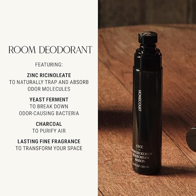 Homecourt Room Deodorant, Natural Room Spray, Fine Fragrance of Rose & Vanilla, For Kitchen, Bathroom & more, Clean Formula, Steeped Rose, 3.4 oz