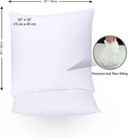 GOLD TEXTILES White Throw Pillows Insert (Pack of 4) - 18 x 18 Inches Polyester Sham Stuffer Throw Pillow - Lightweight Square Indoor Decorative Pillows - Bed and Cushion Couch Pillows