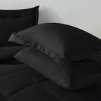 CozyLux Twin XL Comforter Set Black - 5 Pieces Twin Extra Long Bed in a Bag for College Dorm, All Season Bedding Set for Girls and Boys, Soft Bed Set with Comforter, Sheets, Pillowcase & Sham
