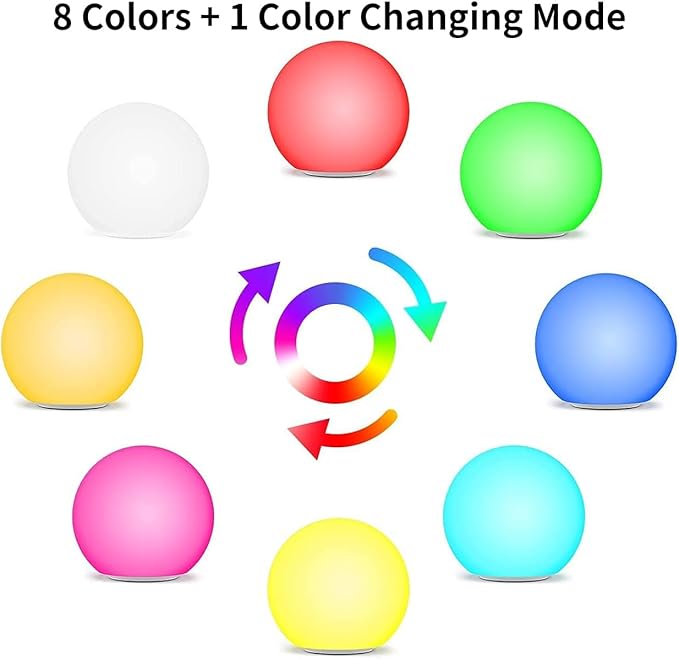 infray 12-Inch LED Ball Light, Solar Rechargeable Globe Light Color Changing Solar Globe Lamp IP67 Waterproof Outdoor Garden RGB Orb Light for Patio Pool Yard Bar Party Decorative Lighting