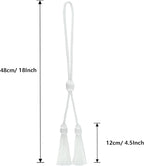 Curtain Tiebacks with Tassel,Modern Rope Window Curtain Ties Backs for Draperies, Outdoor Elegant Decorative Curtain Holdbacks 4 Pack