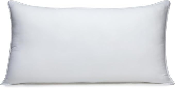 Amazon Basics Down Alternative Bed Pillows, Medium Density For Back and Side Sleepers, King, 2-Pack, White, 36 in L x 20 in W