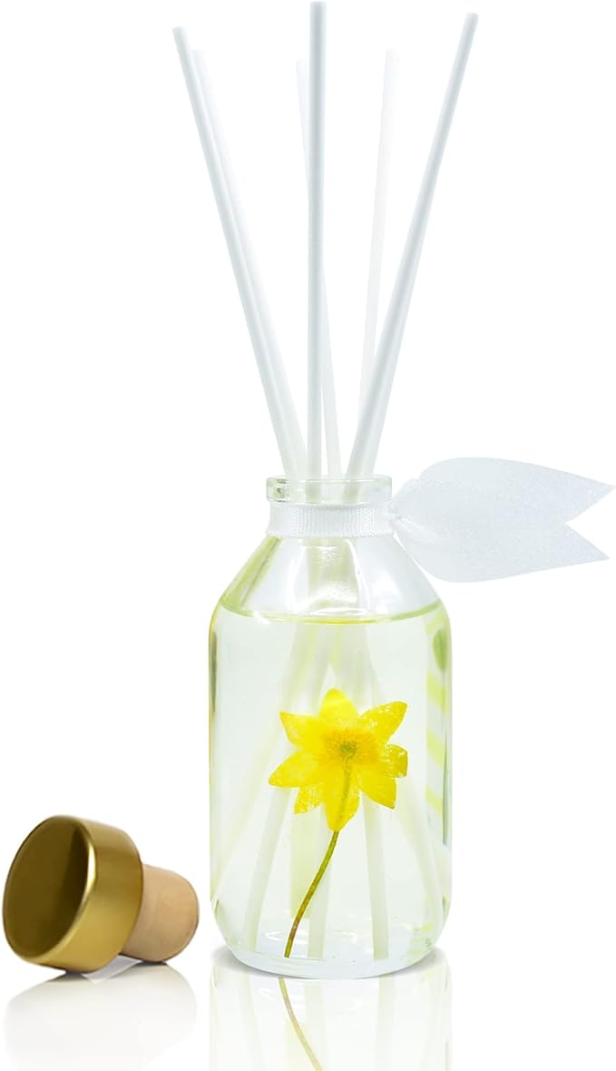 LOVSPA Reed Diffuser Set, Coastal Citrus Scented Oil Diffuser with Sticks, Home Fragrance Accessories for Bathroom Shelf Decor, Aroma Diffusers for Home or Office Desk, USA Made