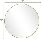BEAUTYPEAK 48 Inch Round Mirror, Metal Frame Circle Mirror, Wall Mounted for Entryway, Bathroom, Vanity, Living Room, Gold