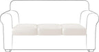 Yates Home PU Leather Couch Sofa Cushion Slipcover Water-Proof Elastic Chair RV Seat Covers Loveseat Sofa Furniture Protector Slip Cover for Seater Replacement Living Room（3 Pieces, Beige）