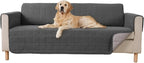 GORILLA GRIP Patented Waterproof Slip-Resistant 70” Sofa Protector Cover, for Leather or Fabric Couch Cushion, Large Microsuede Furniture Covers Dogs Pets Machine Washable Slipcover, Charcoal