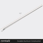 Curtain Wand - Aluminum Curtain and Drapery Pull Rod with Stainless Steel Hardware for Curtains, Draperies, and Room Divider Curtains - 48 Inches, Satin Nickel - Pack of 2