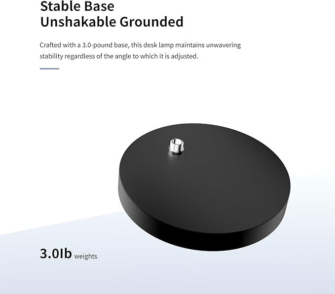 AXX Metal Desk Lamp, 24-Inch Table Light for Home Office/Bedroom/College Dorm Room, LED Bulb Included, 1000LM, 3 Color Modes, 10 Dimmable Levels, Black