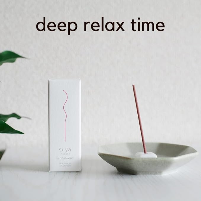 suya Japanese Incense Sandal Wood with Holder 30pcs Stick 10minitus rerax