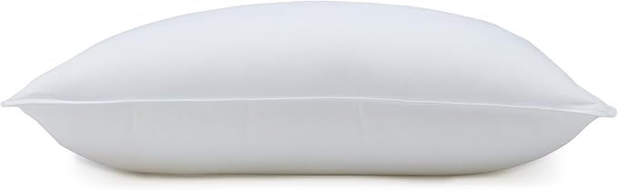 Amazon Basics Down Alternative Pillow for Back Side Sleepers, Medium Density, Standard Size, 26" x 20", 2-Pack, White