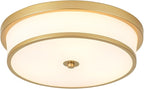 16 inch Flush Mount Ceiling Light, 3-Light Close to Ceiling Light Fixtures with Gold Finish for Livingroom Bedroom Kitchen Diningroom (Gold)