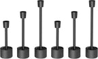 YUMORE Stainless Steel Black Candle Holders Candlestick 6 Packs Tall Taper Pillar Stable Base Stand Holders for Dining Table Wedding Centerpiece Decorations