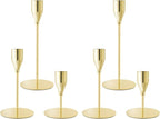Gold Taper Candle Holders for Wedding Table Centerpiece,Tall Taper Candlestick Holders Bulk Set of 6,Metal Candle Stick Holder for Table or Mantel Centerpiece,Dinning,Festival,Party Home Decor