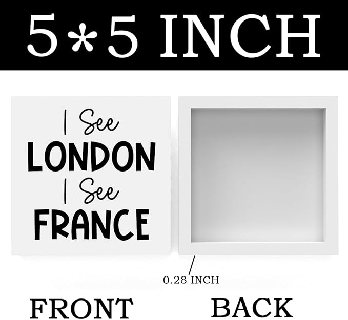 Funny Bathroom Decor, Funny Bathroom Wall Art, Black and White Bathroom Decor, Cute Bathroom Decor, Bathroom Decor for Shelves, Wooden Box Decor Sign for Home Farmhouse Office Living Room Desk Table