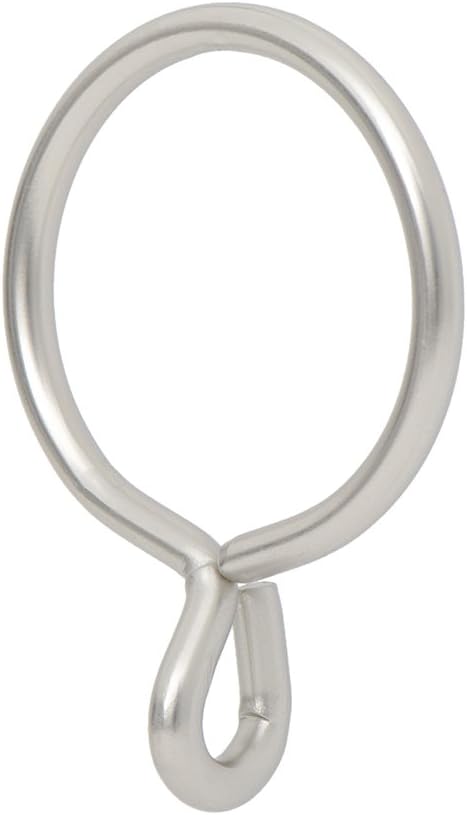 Ivilon Drapery Eyelet Curtain Rings - 1.7" Ring for Curtain Hook Pins, Set of 14 - Satin Nickel