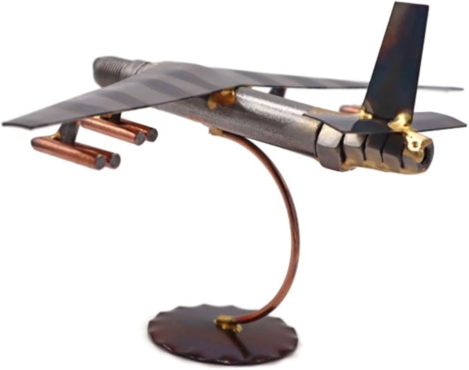 B-52 Bomber Collectible Handmade Metal Art Figurine, Desk Accessories, Trophy, Boss Gift, Home Office Décor, Airplane