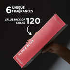 Folkulture Incense Sticks with Incense Holder | Set of 6 (120) Organic Fall Insence-Sticks with 45 Mins Burn Time | Non Toxic Sandalwood Incense | Fall Scents or Rose & Lavender Inscents for Home