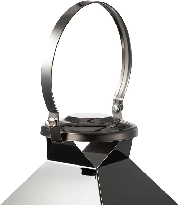 MATICO Stainless Decorative Pinnacle Candle Lantern Set of 3, Hanging Decor Hurricane Lantern Candle Holder for Festival Ceremony Home Decor, Both Indoor & Outdoor Use, Black