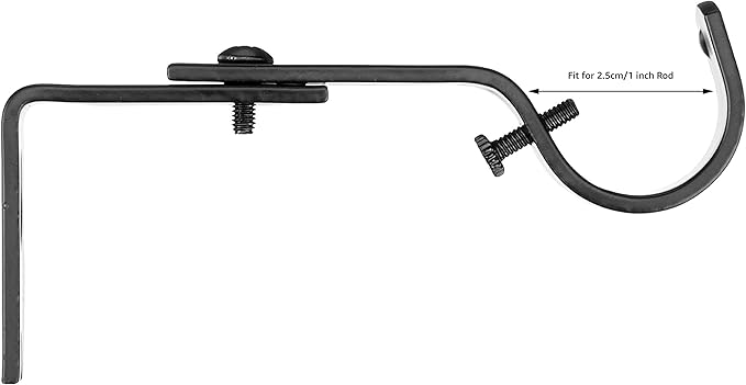 Amazon Basics Adjustable Curtain Rod Wall Bracket Hooks, Set of 2, Dark Bronze (Espresso)