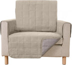 GORILLA GRIP Patented Waterproof Slip-Resistant 23" Chair Protector Cover, for Leather or Fabric Couch Cushion, Large Microsuede Furniture Covers Dogs Pets Machine Washable Slipcover, Taupe