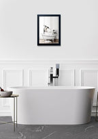 Framed Kids Bathroom Wall Decor Funny Bathroom Wall Art Black and White Canvas Print Cute Penguins in Bathtub Painting Farmhouse Animal Artwork