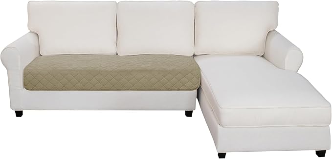 Easy-Going Sectional Couch Covers for Dogs L Shape Sofa Cover Reversible Sofa Slipcover Chaise Lounge Cover Furniture Protector Cover for Pets Dog Cat (30 x 50 inches, Beige/Beige)