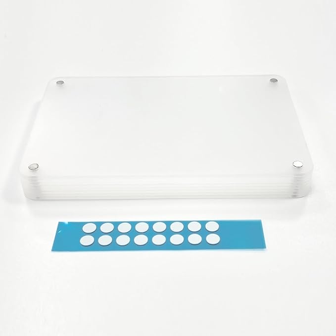 FQEIUO 4 Pack Magnetic Picture Frames for Refrigerator, 4X6 Inch Acrylic Photo Frames, Double Sided Clear Magnet Frame, Suitable for Refrigerator Display, Storage Cabinets, and Message Boards