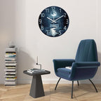 XFM Moon Forest Wall Clock 20 Inch Silent Non-Ticking Wall Clocks Battery Operated Modern Large Decorative Round Clock for Kitchen Bedroom Living Room Office