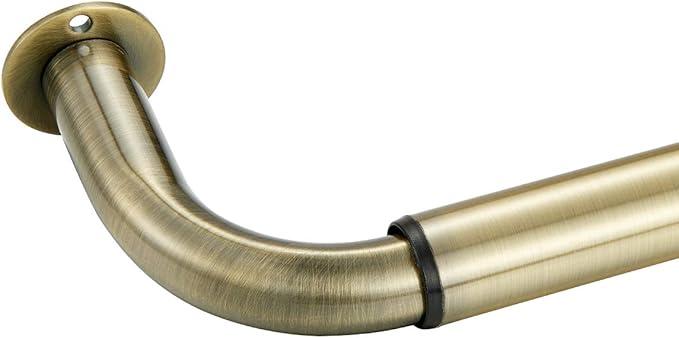 Room Darkening Curtain Rod, Wrap Around Design, Extra-Thick 1-Inch Diameter Single Drapery Rod, Extendable Metal Rod Set for the Blackout Curtains and Sheer (Antique Bronze, 28-48")