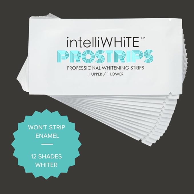 Prostrips - 12 Shades Whiter Teeth - 28 Enamel Safe REMINERALIZING Gentle Strips – 97% no Sensitivity