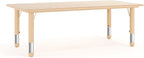 Flash Furniture Wren Adjustable Classroom Activity Table for School and Home, Plastic Activity Table for Kids, 23.625" W x 47.25" L, Natural